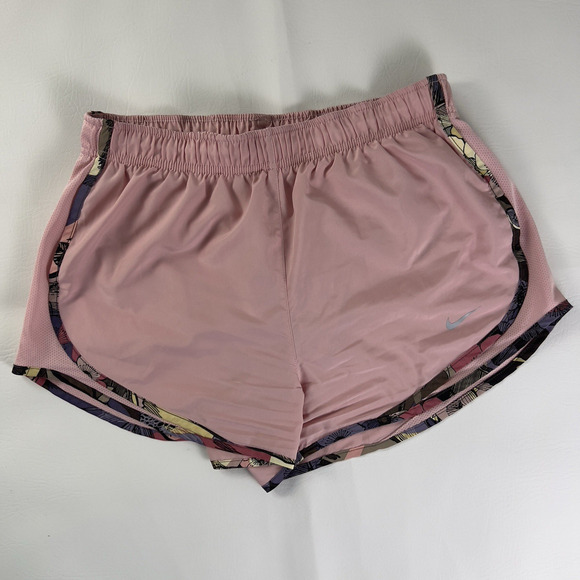 Nike Dri-Fit Women's Stretch Waist Lined Lightweight Running Pink Shorts Size M - Picture 1 of 8